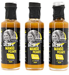 Salsa Picante de Mango 3x100ml, La Parcela, Origen España, Andalucía (Costa Tropical), Comprar Salsa Picante, Hecha Con Producto Fresco De La Huerta, Producto de Cooperativa Granada La Palma