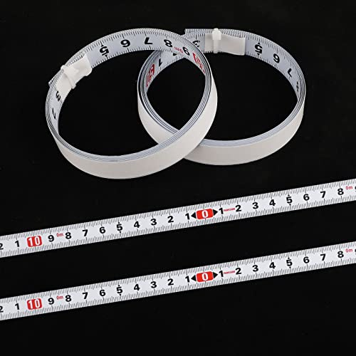 Maßband Selbstklebend, 2 Rollen 1M Selbstklebendes Maßband, Weiß lackiertes Skalenbandmaß, für Vermessung wie Werkbänke(Zentriert)