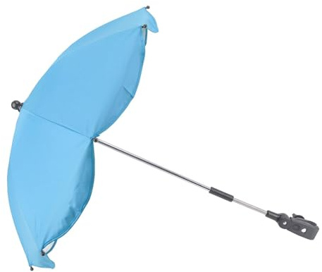 Kinderwagen-Regenschirm, Tragbarer Universeller Kinderwagen-Sonnenschirm für Klappstuhl (Azure (Silberkleber))
