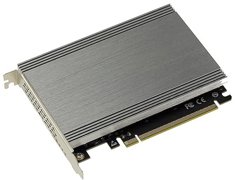 KALEA-INFORMATIQUE PCIe 3.0 x16 M2-Controller-Karte für 4 M.2 NVMe M Key SSDs mit Aluminium-Kühlkörper.
