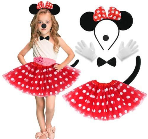 ACWOO Unicorn Costume, LED Light Up Unicorn Dress Princess Fancy Dress Up with Unicorn Headband and Fibre Optic Wand, Girl Fairy Tutu Skirt for Party Cosplay Princess Dress Up (3-10 Years) Pink