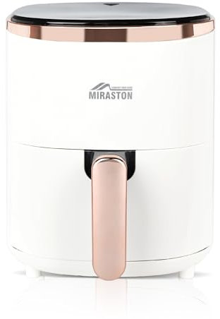 MIRASTON Upgraded Air Fryer, Compact 3.6 Qt 4-in-1 Basket Air Fryerr with Baking Pan, Digital Touchscreen Display with 10-Presets, Air Fry, Bake, Roast, Broil in Minutes (3.6 QT, Beige (Touch Series))