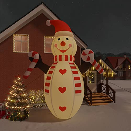 BaraSh Aufblasbarer Schneemann mit LEDs 630 cm Weihnachtsdeko Garten Weihnachtsfiguren