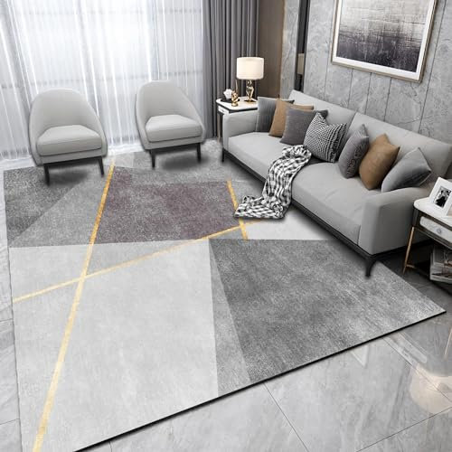 Teppich Baby Teppich kinderzimmer Teppich Jungen Grau Gelb Geometrisches Design Waschbar Moderner Teppich Teppich babyzimmer Junge 120x160cm