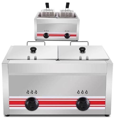 DHMYDPDZ Freidora De Gas, Freidoras Industriales, Freidora a Gas Comercial, Freidora De Cocina,10l/20l/30lencimera a Gas Profesional De Alta Capacidad,para Cocinar Alimentos,20L