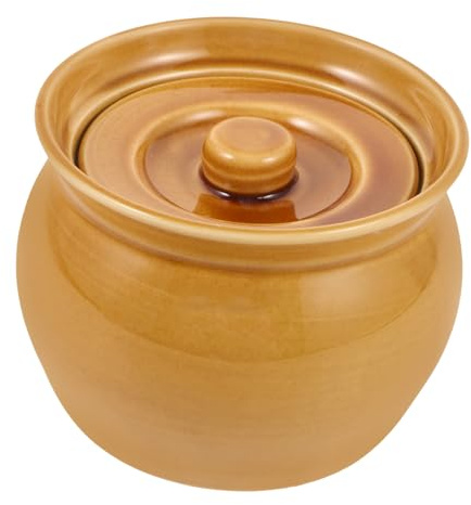 PRETYZOOM Keramiktopf mit Deckel 350ml für Heimische Küche Elegante Suppenschüssel aus Keramik Vielseitig zum Kochen für Herd Geeignet