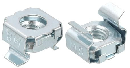 QUARKZMAN M8 x 1,25mm Gabbia Dado 5pz Scatto Gabbia Dadi Carbonio Acciaio Zinco Placcato Metrico Dado per Server Rack Armadietto Argento