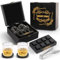 E EASTSTORM Set Whisky di Regalo di 2 Bicchieri da Whiskey, Set Bicchieri Whisky, Regalo per Lui, Marito,Uomini,Whisky Pietre - Set Barman