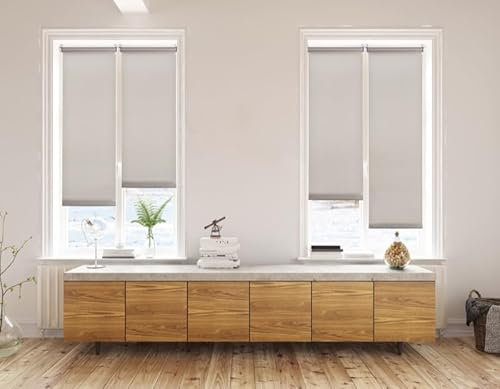 STOR PLANET Rollo ohne Bohren, lichtdurchlässig, verstellbares Rollo für Fenster, lichtdurchlässige Jalousien, einfache Installation an oszillierenden Fenstern, Wand und Decke, Stein 60 x 180 cm