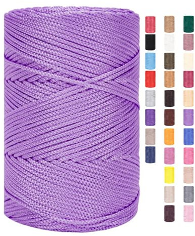 Hilo de macramé de 3,0 mm x 225 m, cuerda para ganchillo, bolsas de algodón, poliéster, hilo de panadería, cuerda de algodón, cordón de macramé, hilo de algodón trenzado, cestas de hilo textil, hilo