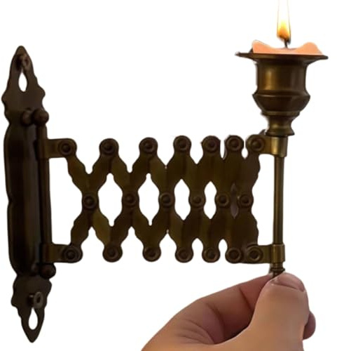 Ausziehbarer Kerzenhalter, Vintage-Kegelkerzenhalter, antike Wandmontage, Klavier-Kerzenleuchter, Messing-Kerzen-Display, Metall-Kerzenständer für Wohnzimmer, Schlafzimmer