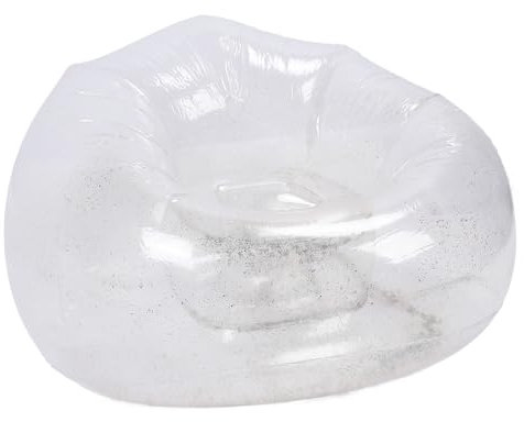 VIFERR Transparent Aufblasbare Sofa -Stuhlstuhl Leicht Tragbar mit Ergonomischem Rückenentwurf für die Entspannung Im Innenbereich Im Freien (Silber)