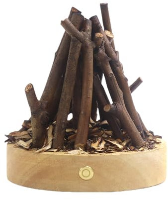 Lámpara De Fuego, Troncos De Chimenea LED,Control Táctil De Luz Nocturna De Fuego Falso, 3 Modos Ajustables - La Pequeña Chimenea Eléctrica De Imitación Registra La Lámpara LED, Decoraciones Del Festi