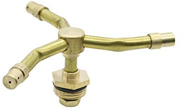 Pfeilzieher Aspersor de jardín de 1/2'' con rotación de Tres Brazos, de Cobre, atomización, microaspersión, refrigeración de techos, automático, 1 Unidad (Color: latón)