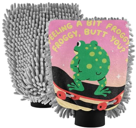 Frog Butt You - Guantes de lavado de coche sin arañazos, guantes de lavado para detalles de coche