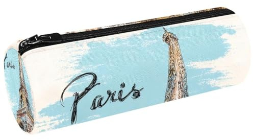 VAPOKF Trousse à crayons avec motif Tour Eiffel de Paris dessinée à la main pour ranger des cosmétiques, des cosmétiques, des articles de papeterie, l'école, le bureau