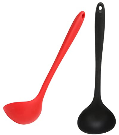 TYCIONG 2 Pezzi di a Zuppa di Zuppa in Silicone a Mestolo Morbido Non Scratch di Silicone con Buco Appeso Rotondo per Ristoranti Cucine per la Casa