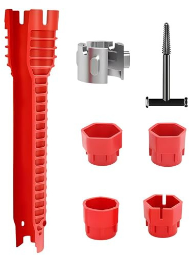 12 in1Armaturenschlüssel Set für Wasserhahn, Waschbecken und Küchenarmatur | Professionelles Sanitär-Werkzeug zum Wechseln und Installieren von Standhahnmuttern, Rohr- und Zangenschlüssel