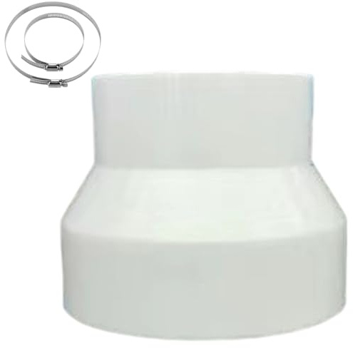 Rachlicy Portable Ac Hose Connector with 2 Clamps 150-100mm ABS Ac Hose Adapter 3Pcs/Set Ventilation Duct Reducer Joint
