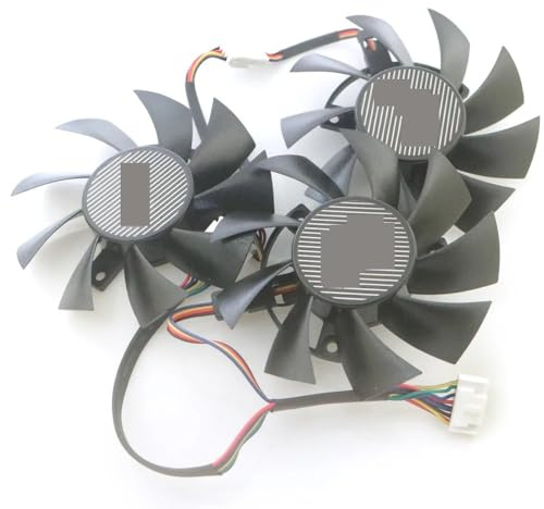 QHHOZHD Ventilador VGA para Tarjeta gráfica ASUS RX5700XT, RX5700, GTX1660, 1660 Super, 1660ti, TUF X3 OC, FD8015U12D, 75 mm, 0,50 amperios, 4 Pines