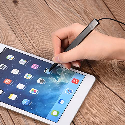 Penna capacitiva ZenithAur con cavo a spirale e supporto per uso professionale, una penna touch a molla compatibile con la maggior parte dei sistemi POS e terminali industriali