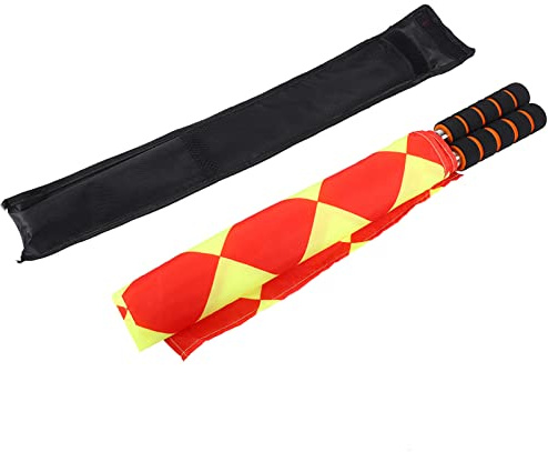 Drapeau Ar de Football 2 pièces, drapeaux de Football d'arbitre avec sac de rangement pour arbitre de Football, entraînement de Hockey de juge de ligne de Match de Sport
