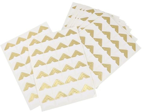 VINTORKY Goldene Selbstklebende Fotoecken Vielseitig Einsetzbar 10 Blatt aus Papier zum Schutz von Fotos für Weihnachts Erinnerungsbücher für Scrapbooking und Selbstgemacht Fotoalben