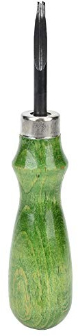 Rcniso Strumento da taglio professionale per bordi in pelle in acciaio legato per artigianato fai-da-te, impugnatura comoda per artigiani in pelle, verde, 0,6 mm - 1,4 mm (1,4)