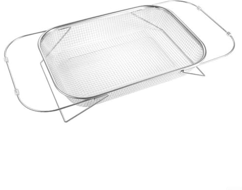 Justerbar diskbänk i metall för tvätt av fruktgrönsaker – rost för säker rostfritt stål sil montering disktorkställning – 29,5 x 21 cm (37 x 27 cm)