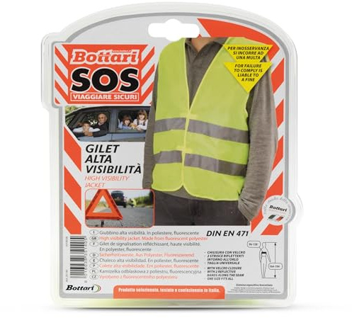 bottari SOS 36140 Gilet de Signalisation Réfléchissant, Jaune