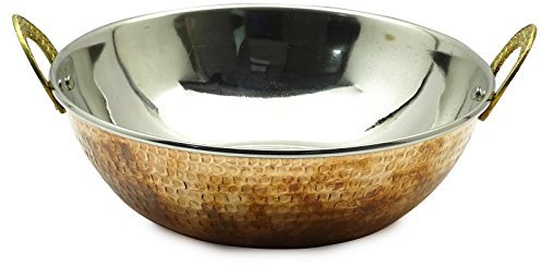 Indianbeautifulart Vaisselle cuivre Kadhai Traditionnelle Indienne Serveware ustensiles de Cuisine Ustensile
