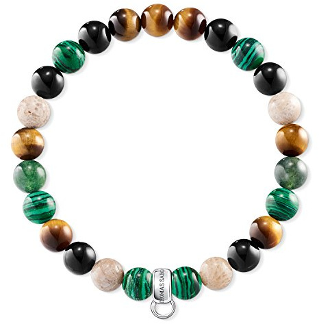 Thomas Sabo Unisex Charm-Armband Jasper Tigerauge Charm Club 925 Sterlingsilber X0217-947-7