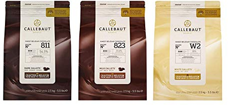 Callebaut, Chocolat noir, lait et blanc (3 x 2,5kg Bundle)