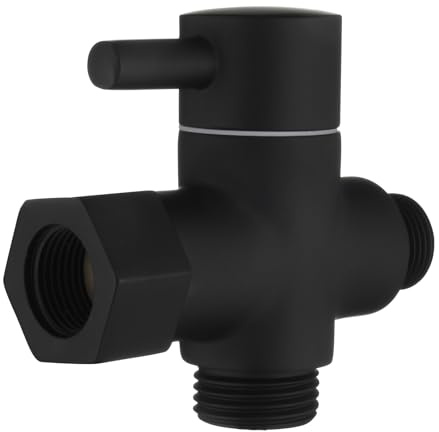 Tecmolog Déviateur à 3 Voies le Laiton Vanne D'arrêt 3/8”-12/17 Adaptateur pour la Ligne D'eau de Toilette,Noir,DSF007DB