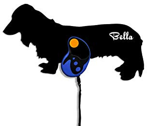 Langhaariger Dackel Hund - Custom Name Hundeleine - Wandhaken