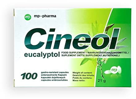 Cineol eucalyptol - 100% natürlich - Kapseln mit Eukalyptusöl - Bei Entzündungen der oberen Atemwege und Erkältungen - Nahrungsergänzungsmittel - 100 Stk.