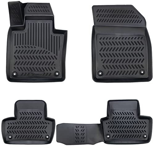 ELMASLINE 3D Gummimatten Set für Volvo XC-60 (II) (2017-2025) | Mitteltunnel passt Nicht in Recharge | Fußmatten mit extra hohem Rand | Zubehör