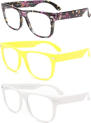 3 Pack Retro Mix Anti Blue Light Blocking Computer Kids Reading Gaming Glasses