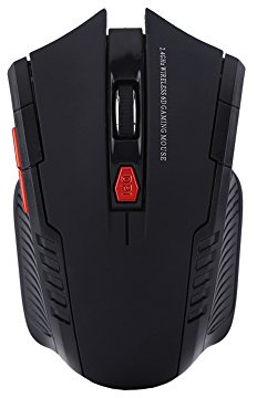 PUSOKEI Mouse da Gioco Ottico Wireless, Mini Mouse da Gioco Ottico Wireless Portatile da 2,4 Ghz, Mouse da Gioco con 6 Tasti, Plug-and-play(nero)