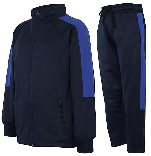 A2Z 4 Kids Boys Girls Contrast Panel - T.S Plain 112 Navy Royal 7-8