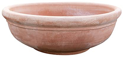 Biscottini Macetas Terracota Grandes 80x80x29 cm | Macetas Exterior Grandes | Macetas Barro Grandes Interior y Exterior | Maceta Grande
