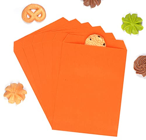 Quotidian Orange Flach Mittel Kraftpapiertüten 5 x 7 (13 x 17,8cm) Packung 100 - Treat Bonbons Dessert Seife Hochzeit Party Favor