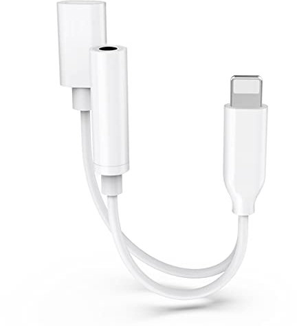 [Certifié Apple MFi] Adaptateur iPhone Jack et Chargeur, 2 en 1 Lightning vers Audio AUX 3.5mm Adaptateur+ Répartiteur de Chargeur Compatible avec iPhone 13/12/11/XS/XR/X 8/iPad
