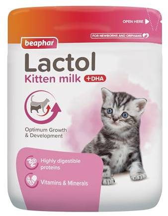 Beaphar - Lactol Kitten Milk 500g - Milk Replacer & Complete Feed for Newborn & Weaning Kittens – For growth & development – Contains DHA, Taurine & Vitamins – Ideal for Hand-Rearing – Use from Birth