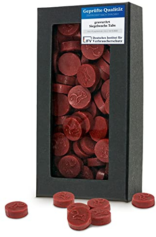 gravurART Siegelwachs Tabs - flexibel - zum Schmelzen im Schmelzlöffel - Farbe Bordeaux