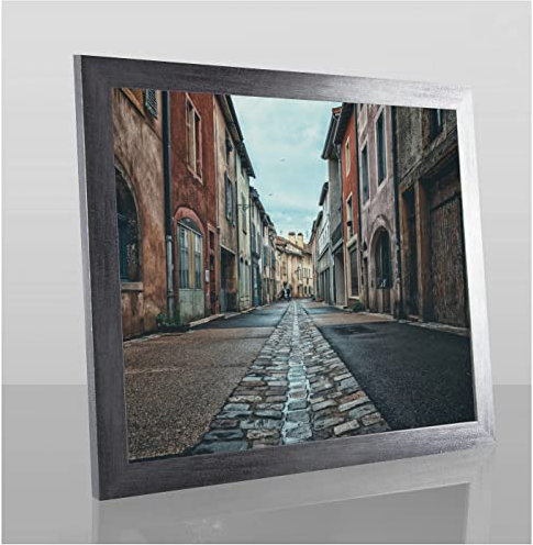 Orion Deluxe Bilderrahmen Posterrahmen 68x48 cm Puzzlerahmen Grau Gewischt Kunstglas Klar Hintergrund Weiss