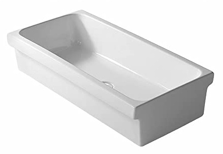 Inbagno Lavabo a Canale 90 cm, in Ceramica Bianca Lucida (90 cm)