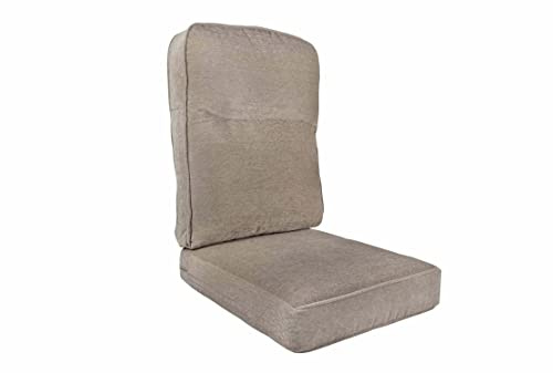 Desser Replacement Conservatory Cane Chair Cushion – Split Back Seat & Back Cushion for Chairs & Sofas – Stain Resistant Beige Cushion in Duke Beige Plain Aquaclean Fabric with Dacron Wrap