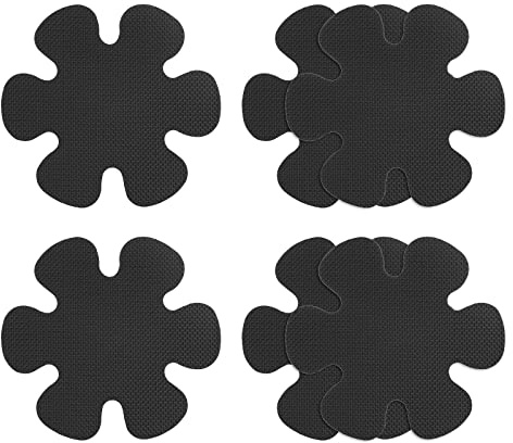 sourcing map 6pcs Non Slip Bathtub Stickers Bath Shower Floor 3.94 Anti-Slip Sticker Tape Flower Style Decals for Bathroom Kitchen Bathtub Treads Stairs, Black