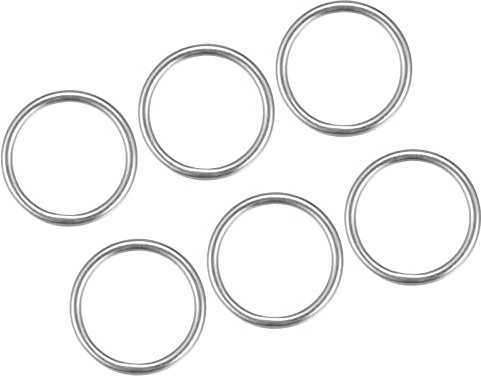 METALLIXITY 316 Inoxidable Acero Junta Tórica (25x3mm) 6uds, Soldado Redondo Anillo - para Cuerdas, Colgantes Objetos